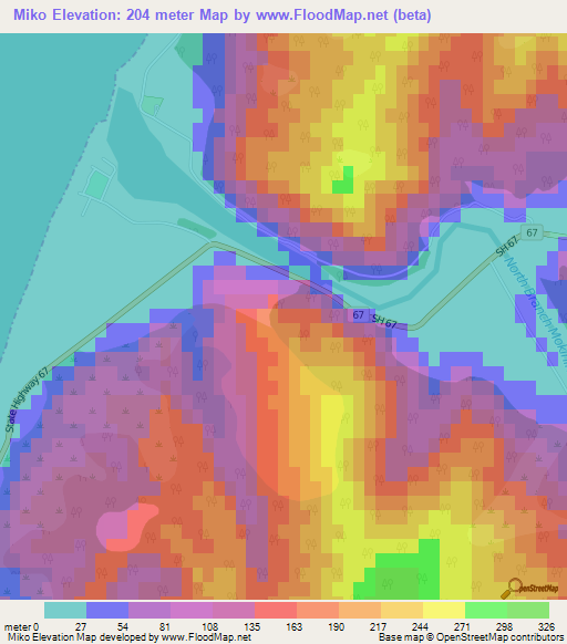 Miko,New Zealand Elevation Map