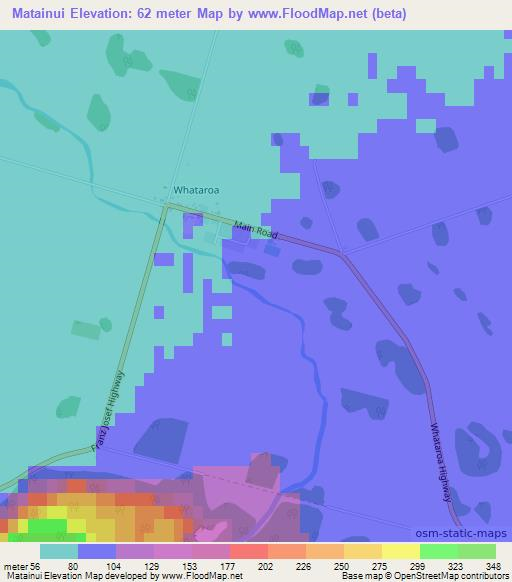 Matainui,New Zealand Elevation Map