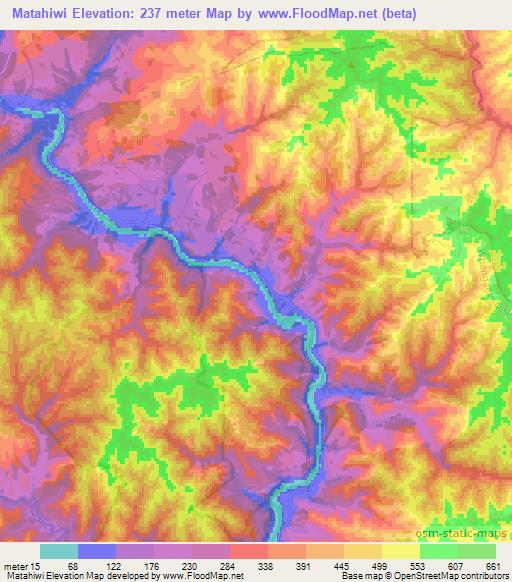 Matahiwi,New Zealand Elevation Map