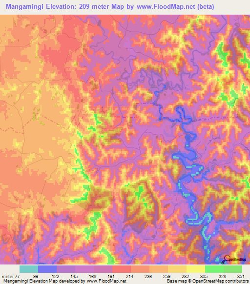 Mangamingi,New Zealand Elevation Map