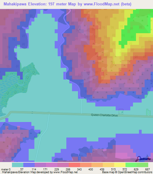 Mahakipawa,New Zealand Elevation Map