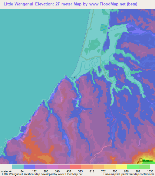Little Wanganui,New Zealand Elevation Map