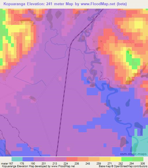 Kopuaranga,New Zealand Elevation Map