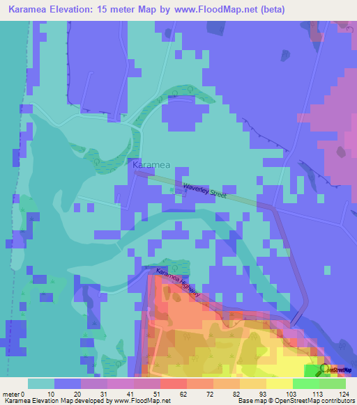 Karamea,New Zealand Elevation Map