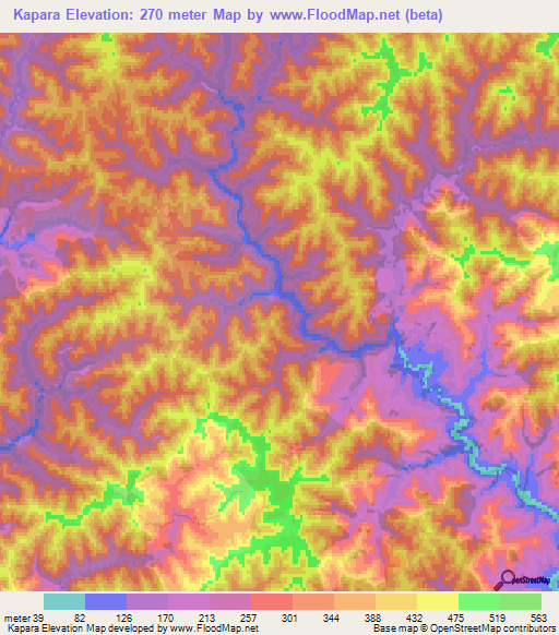 Kapara,New Zealand Elevation Map