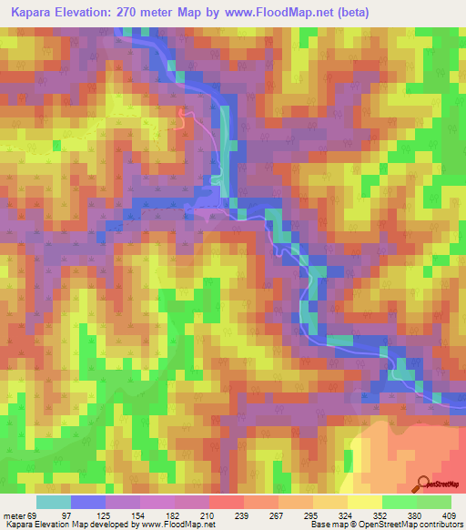 Kapara,New Zealand Elevation Map
