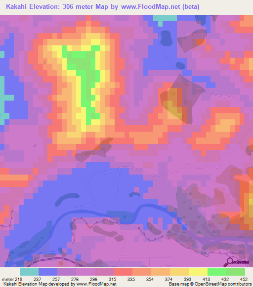 Kakahi,New Zealand Elevation Map