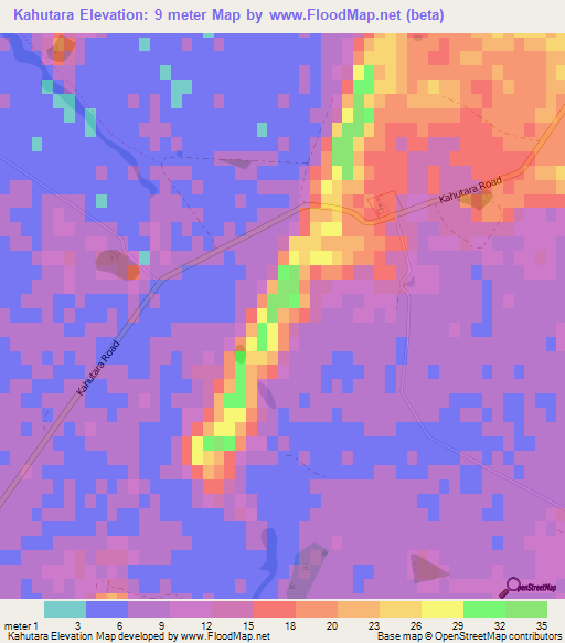 Kahutara,New Zealand Elevation Map