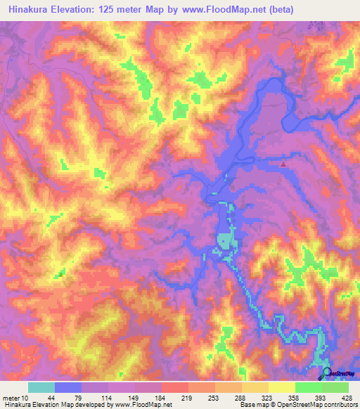 Hinakura,New Zealand Elevation Map
