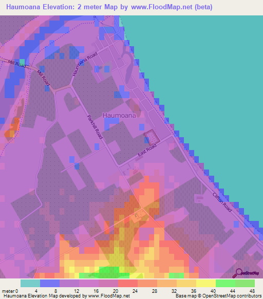 Haumoana,New Zealand Elevation Map