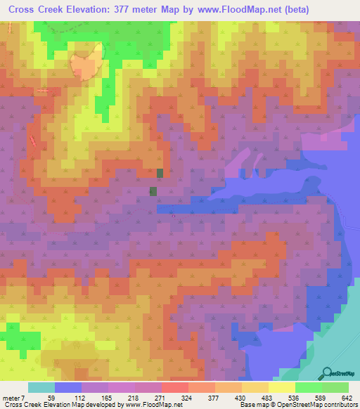 Cross Creek,New Zealand Elevation Map