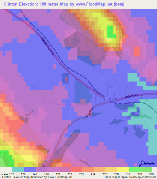 Clinton,New Zealand Elevation Map