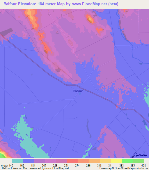 Balfour,New Zealand Elevation Map