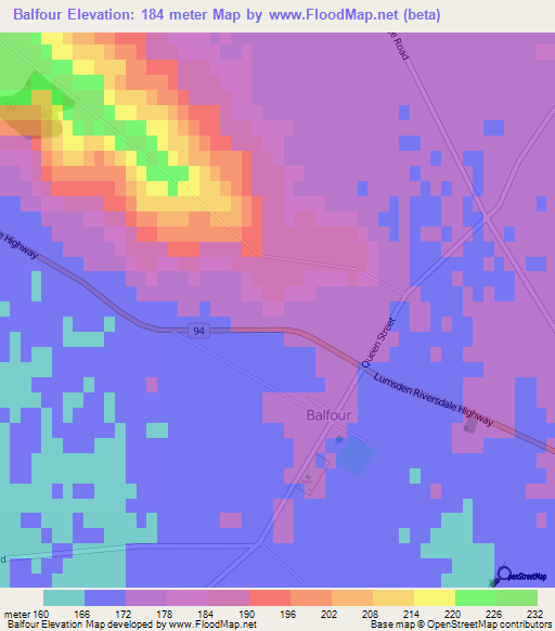 Balfour,New Zealand Elevation Map