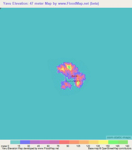 Yavu,Fiji Elevation Map