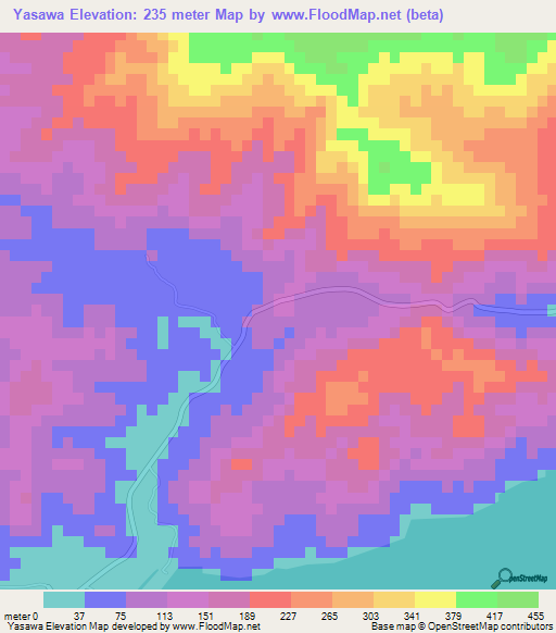 Yasawa,Fiji Elevation Map
