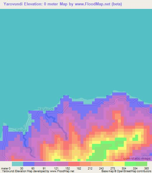 Yarovundi,Fiji Elevation Map