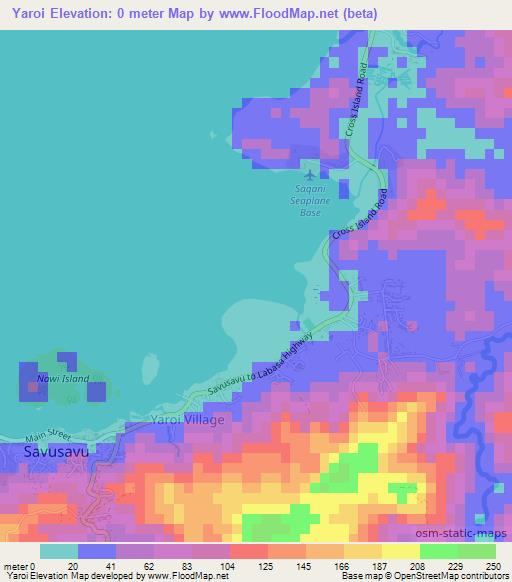 Yaroi,Fiji Elevation Map