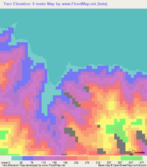 Yaro,Fiji Elevation Map