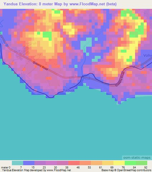 Yandua,Fiji Elevation Map