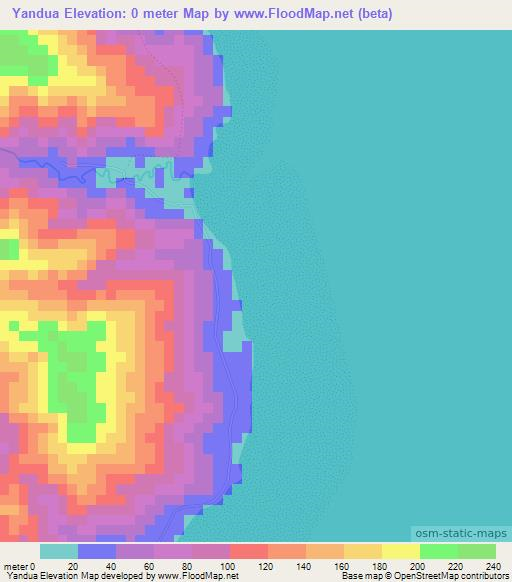 Yandua,Fiji Elevation Map
