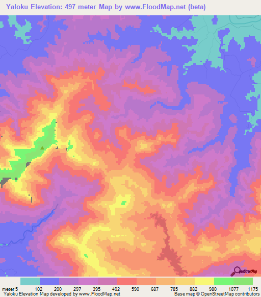Yaloku,Fiji Elevation Map