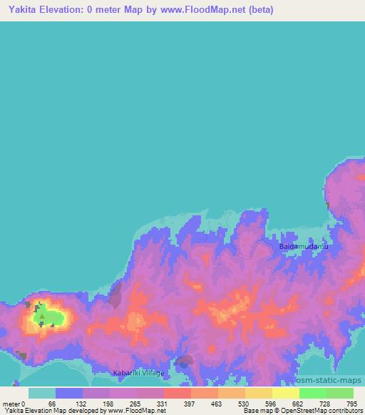 Yakita,Fiji Elevation Map