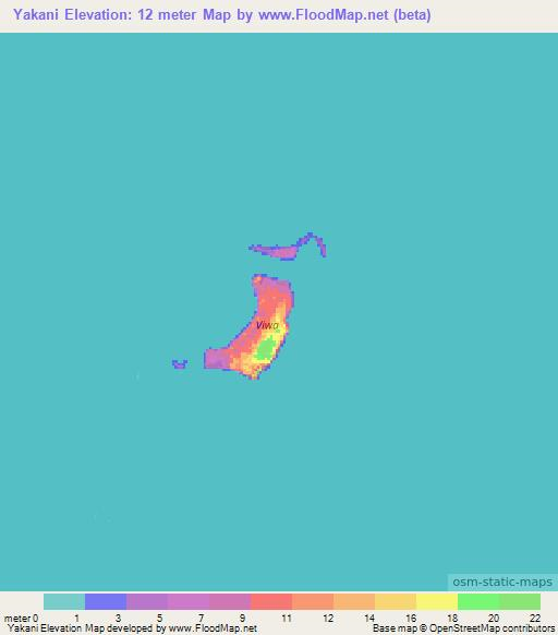 Yakani,Fiji Elevation Map