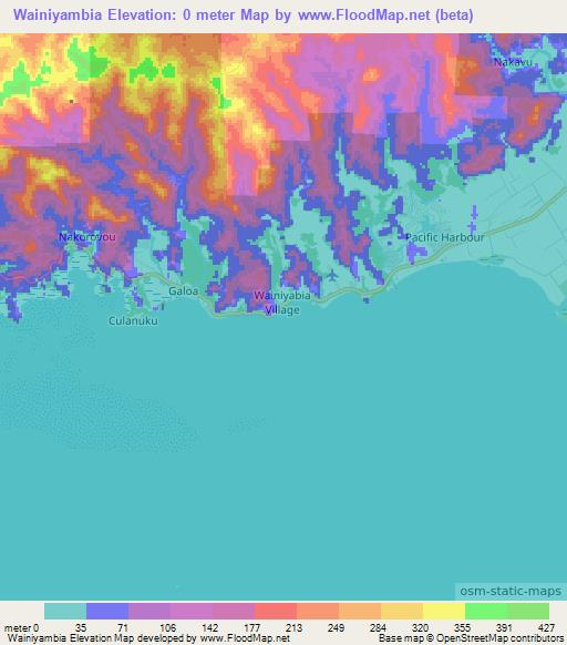 Wainiyambia,Fiji Elevation Map