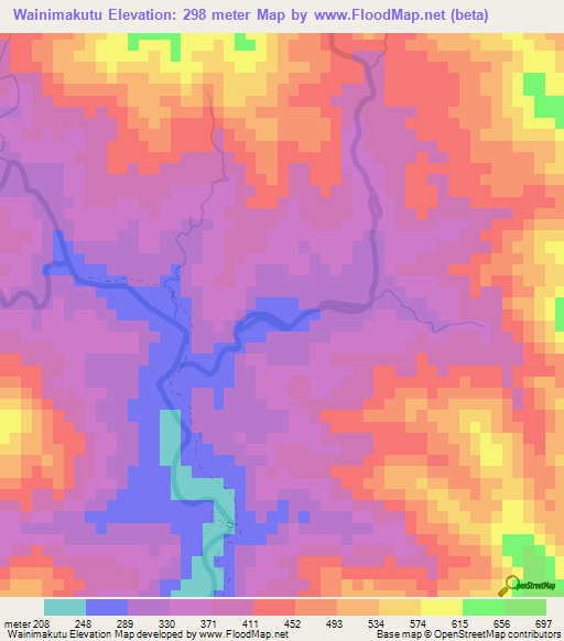 Wainimakutu,Fiji Elevation Map
