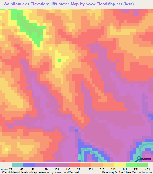 Wainilotulevu,Fiji Elevation Map
