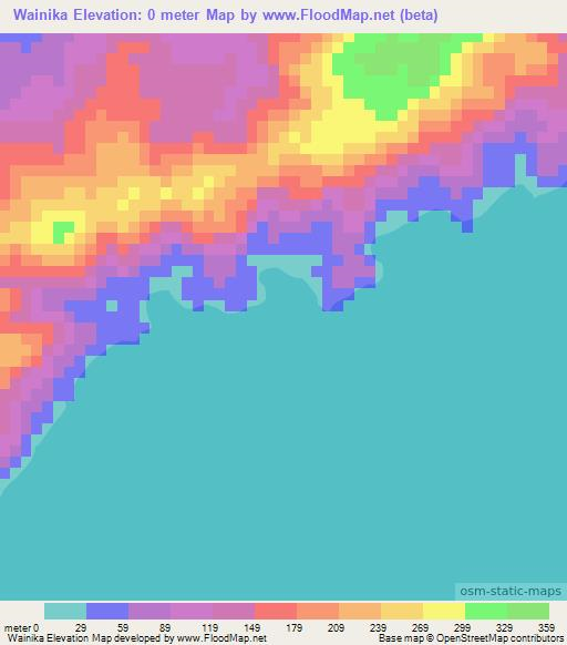 Wainika,Fiji Elevation Map