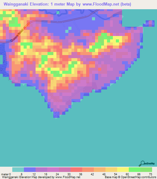 Waingganaki,Fiji Elevation Map