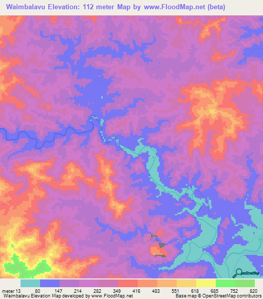 Waimbalavu,Fiji Elevation Map