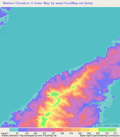 Wailevu,Fiji Elevation Map