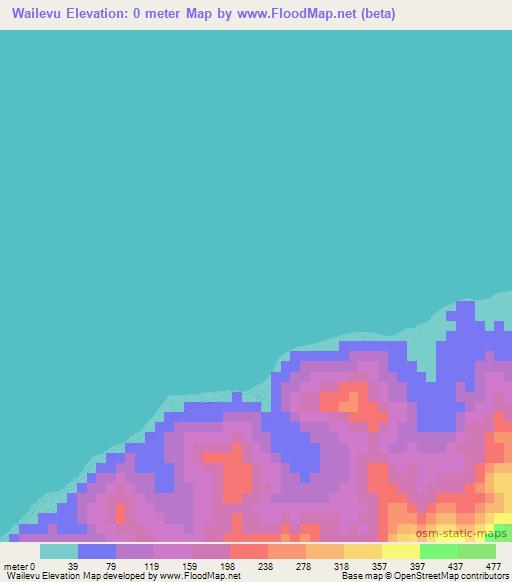 Wailevu,Fiji Elevation Map