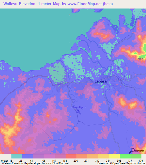 Wailevu,Fiji Elevation Map