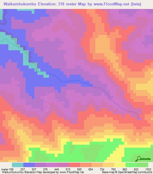 Waikumbukumbu,Fiji Elevation Map