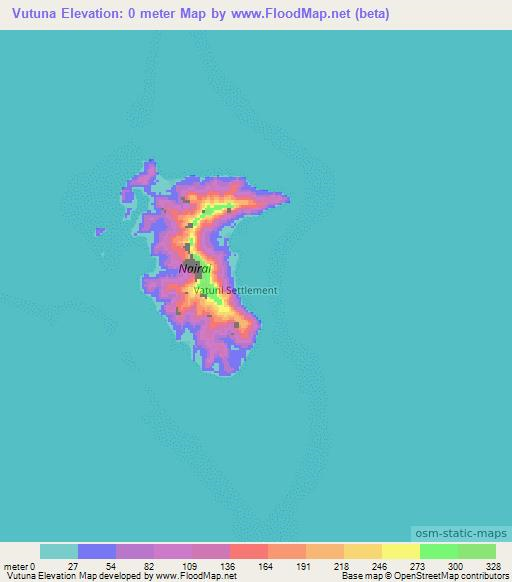 Vutuna,Fiji Elevation Map