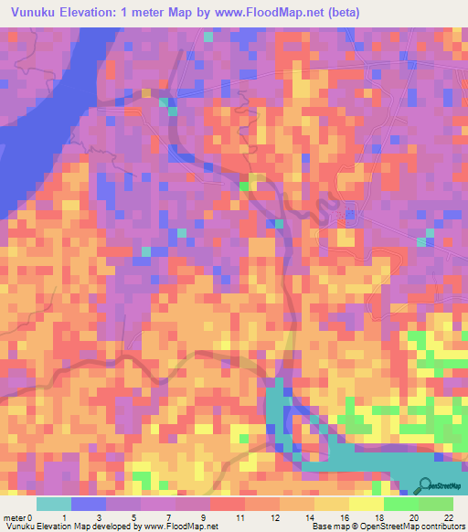 Vunuku,Fiji Elevation Map