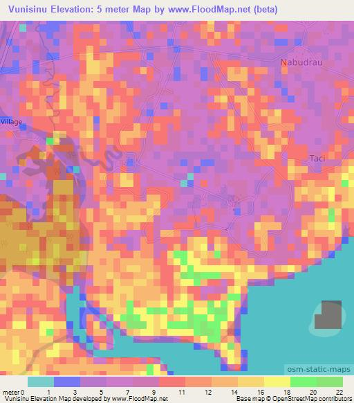Vunisinu,Fiji Elevation Map