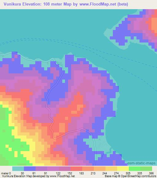 Vunikura,Fiji Elevation Map