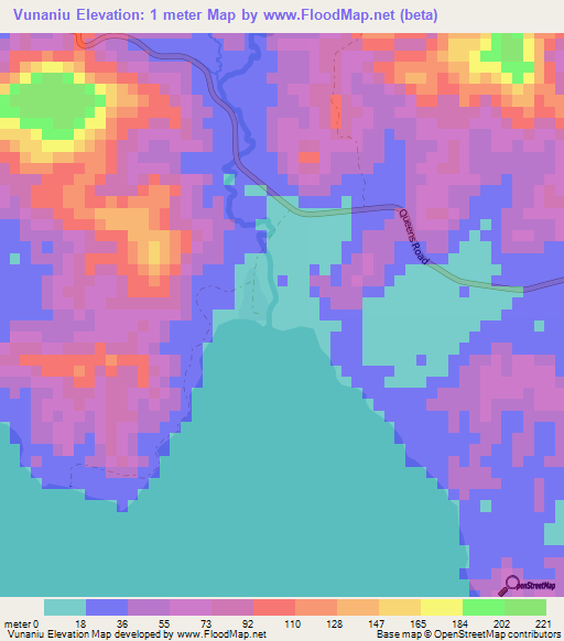 Vunaniu,Fiji Elevation Map