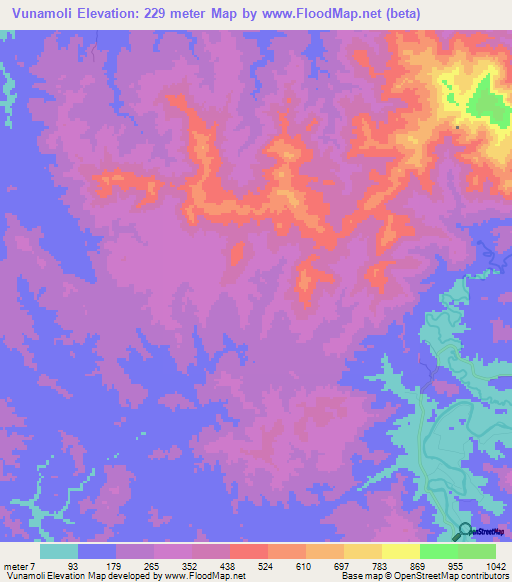 Vunamoli,Fiji Elevation Map