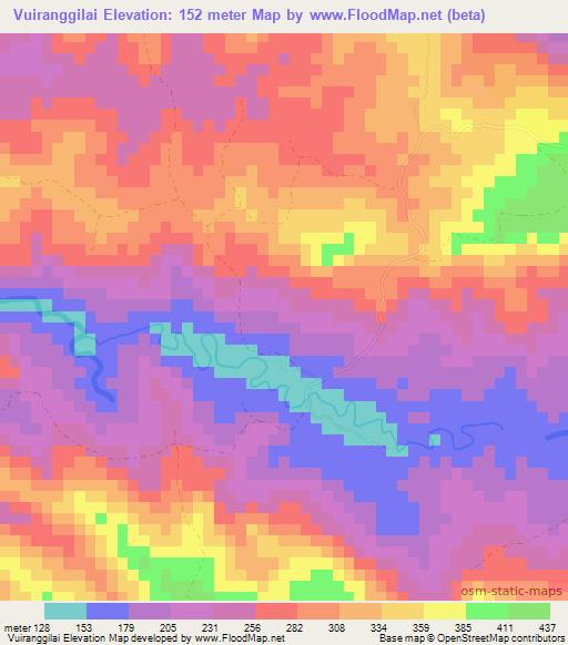 Vuiranggilai,Fiji Elevation Map