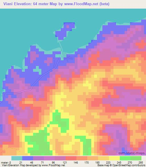 Viani,Fiji Elevation Map