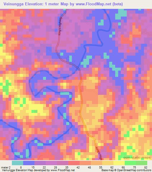 Veinungga,Fiji Elevation Map