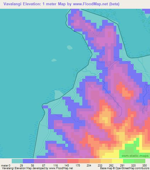 Vavalangi,Fiji Elevation Map