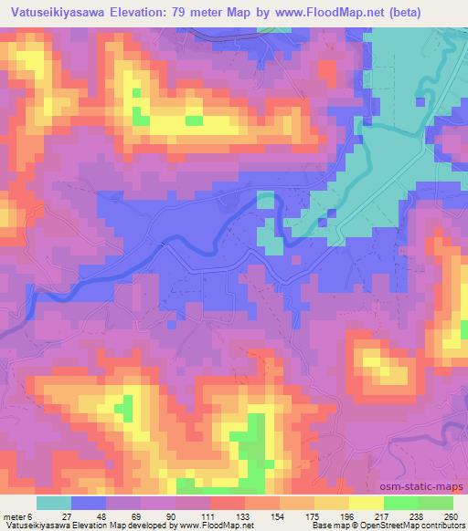 Vatuseikiyasawa,Fiji Elevation Map
