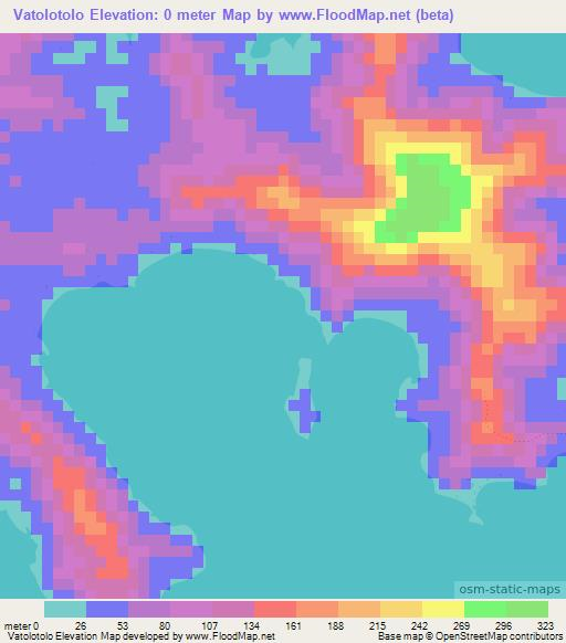 Vatolotolo,Fiji Elevation Map